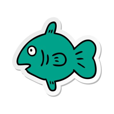 Sticker  sticker cartoon doodle of a marine fish