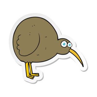 Sticker  sticker of a cartoon kiwi bird