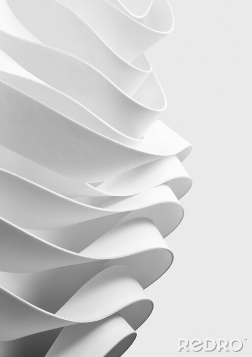 Sticker  Structure with wavy white elements, abstract background
