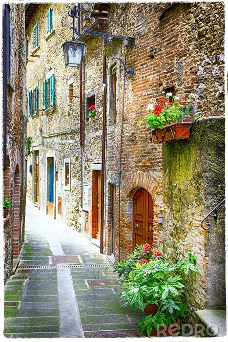 Sticker  Style rétro ruelle italienne