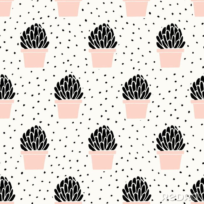 Sticker  Succulentes en pot de couleur pastel