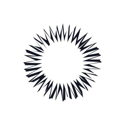 Sticker  Sun sunshine flower logo icon sign template Triangle symbol emblem Modern geometric abstract design Decoration style Fashion print clothes apparel greeting invitation card cover flyer poster banner