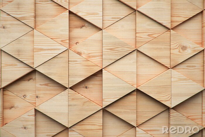 Sticker  surface 3d faite de triangles en bois