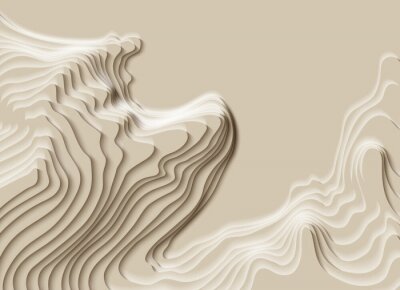 Sticker  Surface 3D inspirée des courbes de niveau sur une carte