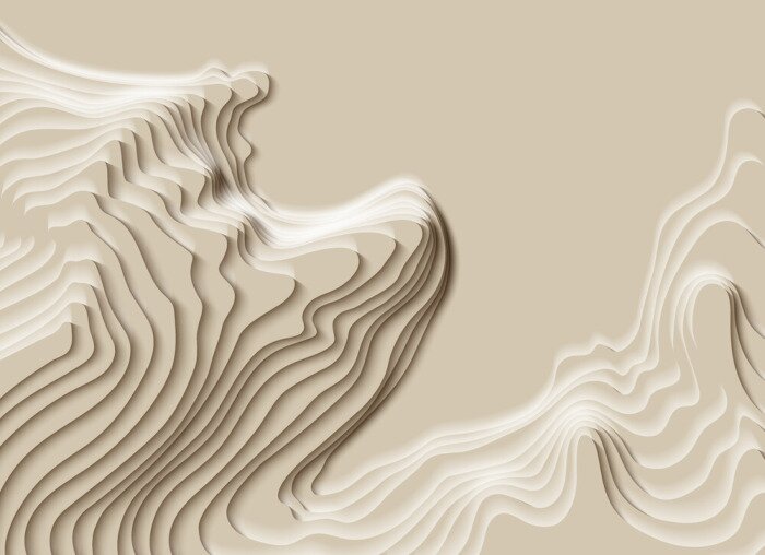 Sticker  Surface 3D inspirée des courbes de niveau sur une carte