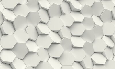 Sticker  surface blanche 3d avec hexagones inclinés