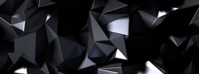 Sticker  Surface spatiale noire avec des formes géométriques