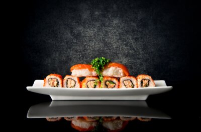 Sticker  Sushi, rouleaux, plaque