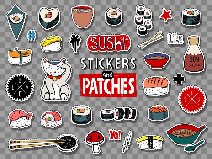 Sticker  Sushi stickers collection