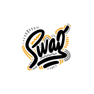 Sticker  SWAG. Vector lettering. Typoghraphy poster