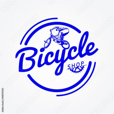 Sticker  Symbole de magasin de vélo bleu