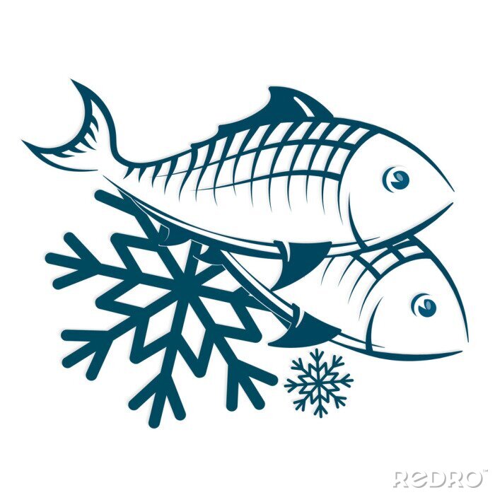 Sticker  Symbole de poisson congelé