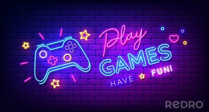 Sticker  Symboles de jeu vidéo au néon