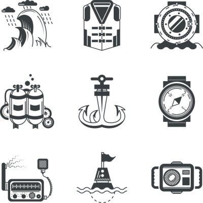 Sticker  Symboles de la mer et du dessin