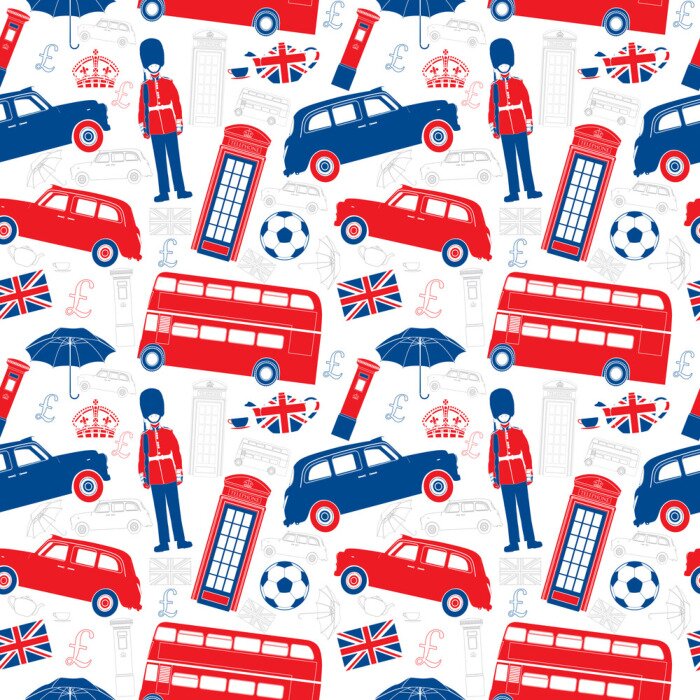 Sticker  Symboles de Londres - Icônes - Seamless vector sabot - Silhouette