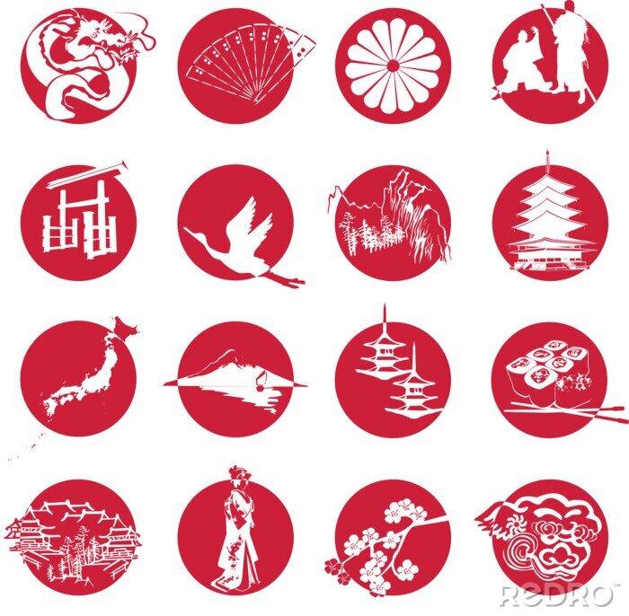 Sticker  symboles du Japon