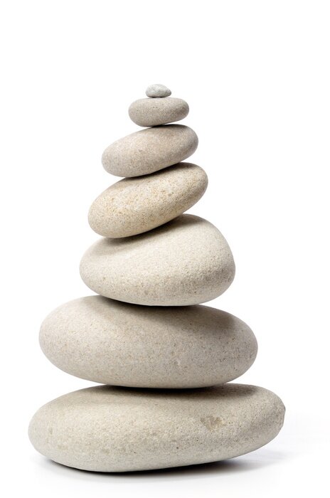 Sticker  tas de pierres isolées sur fond blanc