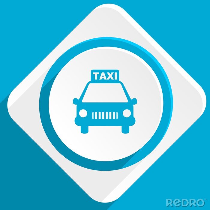 Sticker  Taxi blue flat design icône moderne pour application web et mobile