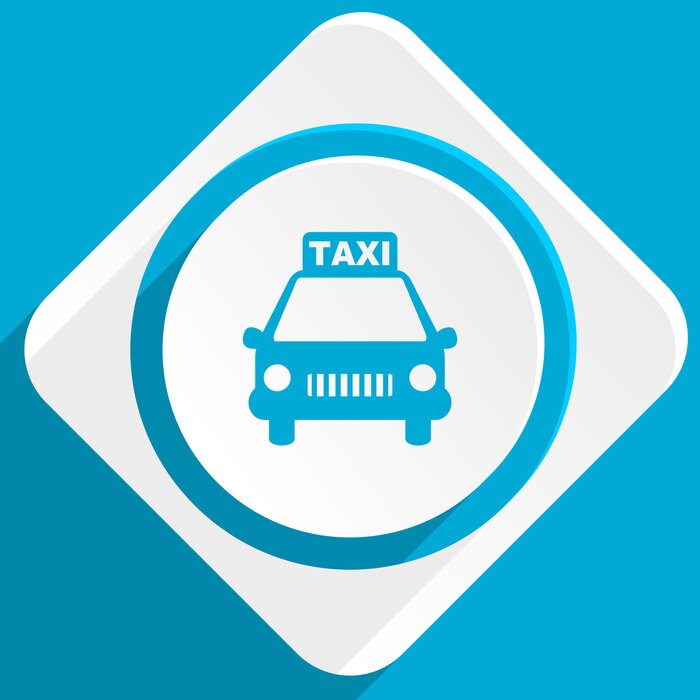 Sticker  Taxi blue flat design icône moderne pour application web et mobile