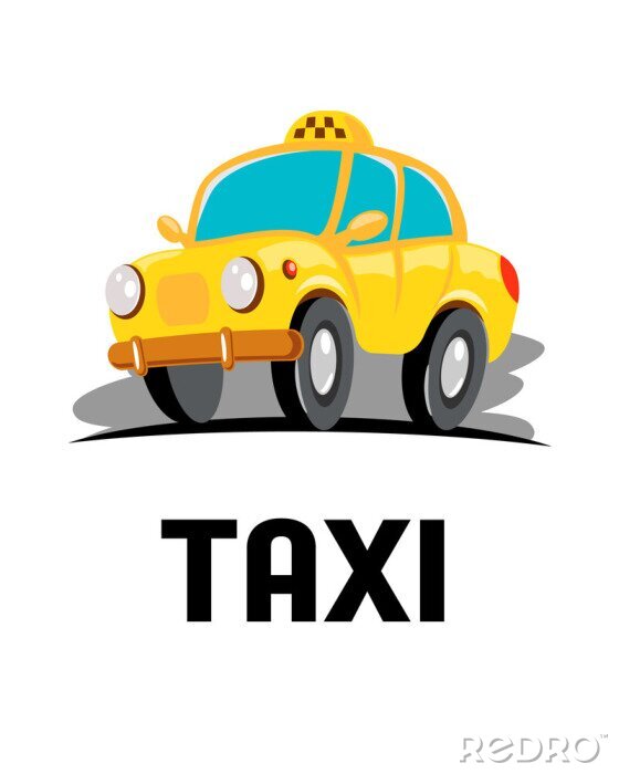 Sticker  taxi car cartoon