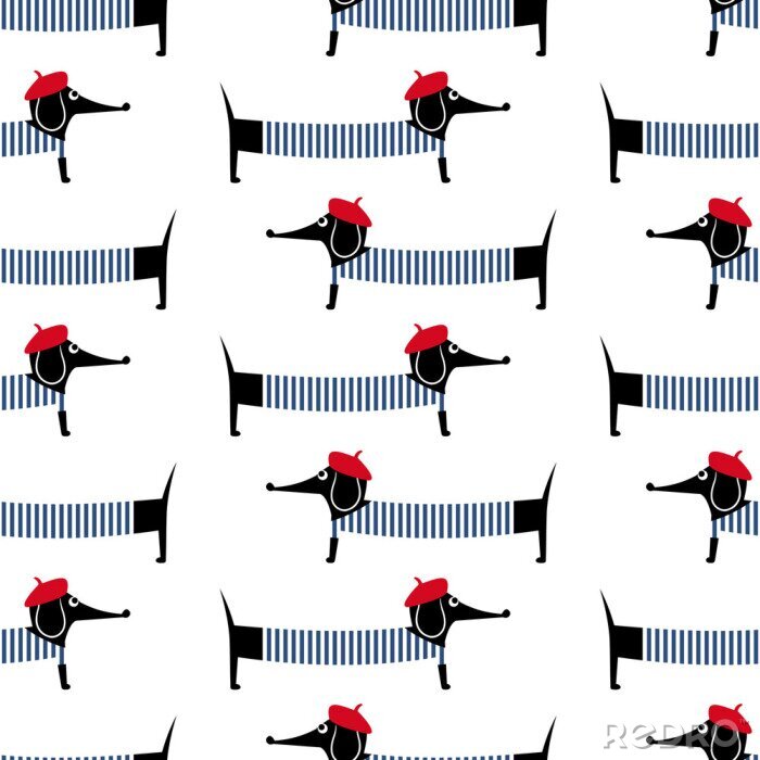 Sticker  Teckels de style français