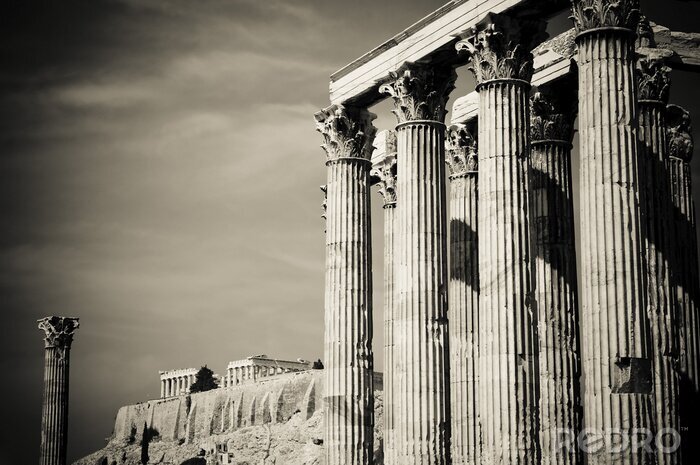 Sticker  Temple de Zeus et l'Acropole, Athènes