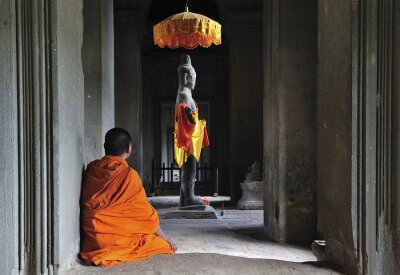 Temps Cambodge Angkor Vat à prier
