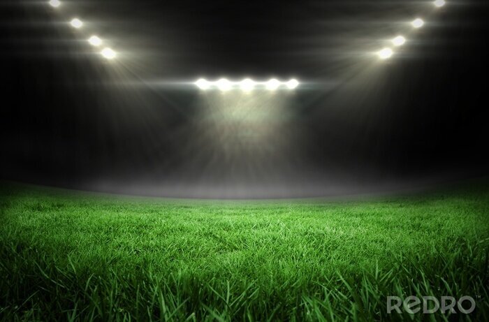 Sticker  Terrain de football avec des lumières brillantes