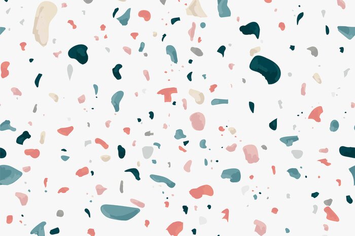 Sticker  Terrazzo coloré sur fond blanc