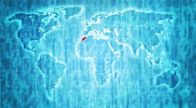 Sticker  Territoire Maroc sur la carte mondiale