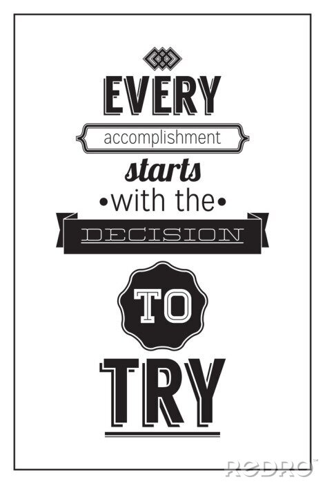 Sticker  Texte de motivation noir et blanc