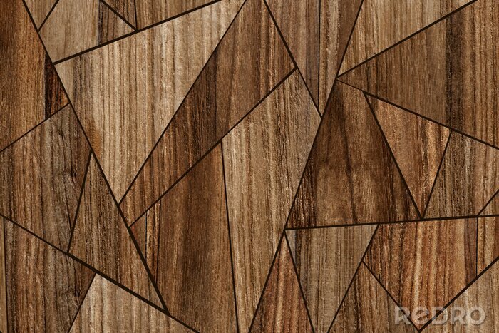 Sticker  Texture bois avec des formes géométriques