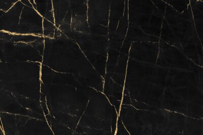 Sticker  Texture en pierre marbre noir avec décorations dorées