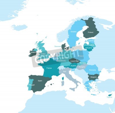 Sticker  The European Union map