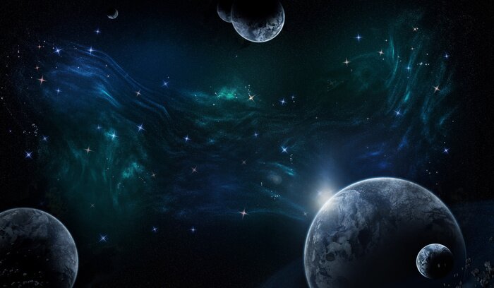 Sticker  Thème Cosmos et planètes inconnues dans l'espace