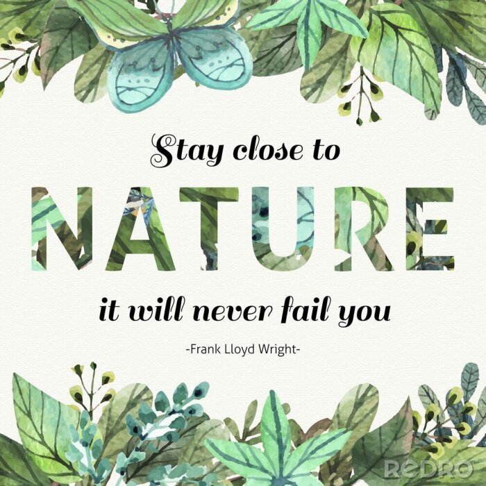 Sticker  Thème nature avec citation décorative