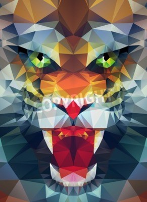 Sticker  Tigre 3D abstrait