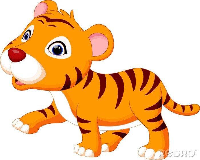 Sticker  Tigre aux yeux bleus graphique enfantin