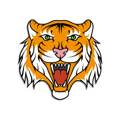 Sticker  Tigre avec graphisme bouche béante
