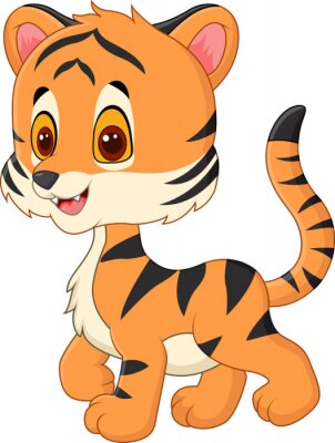 Sticker  Tigre avec patte surélevée graphique enfantin