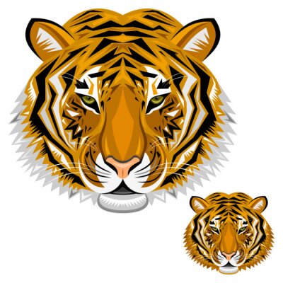 Sticker  Tigres deux têtes plus grandes et plus petites