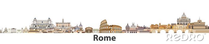 Sticker  Toits de la ville de Rome vector