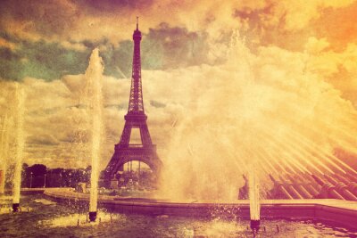 Tour Eiffel à Paris, Fance dans le style rétro.