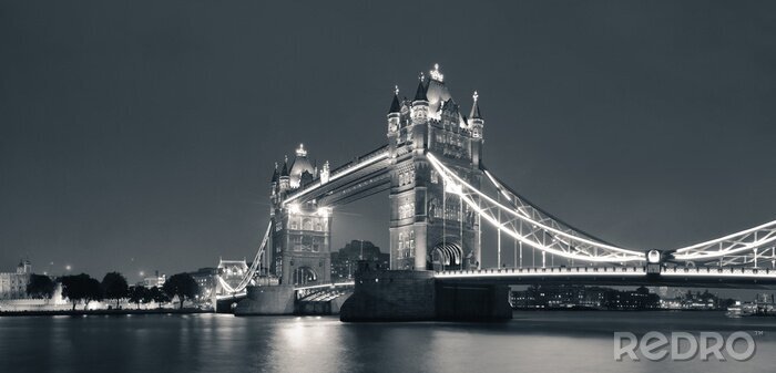 Sticker  Tower Bridge en noir et blanc