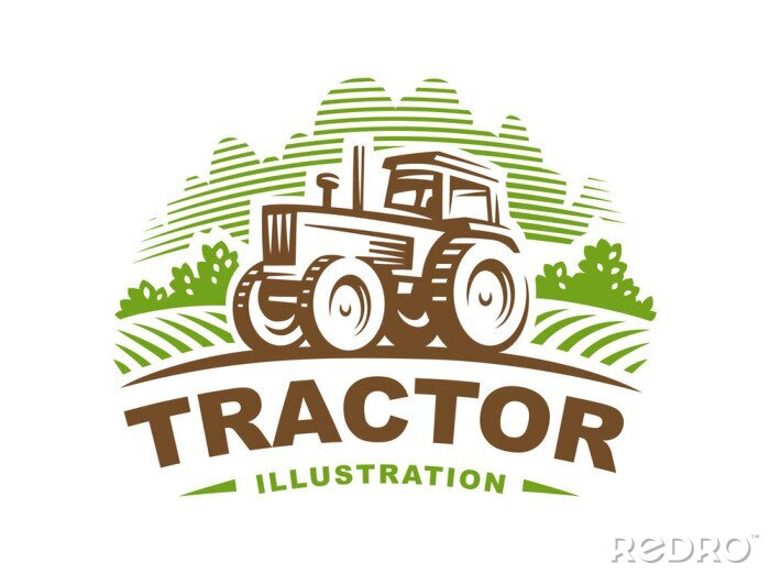 Sticker  Tracteur, logo, Illustration, emblem, conception