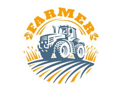 Sticker  Tracteur, logo, Illustration, emblem, conception