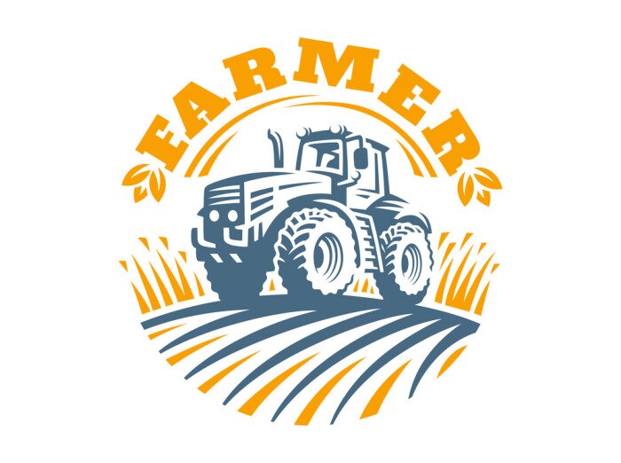 Sticker  Tracteur, logo, Illustration, emblem, conception