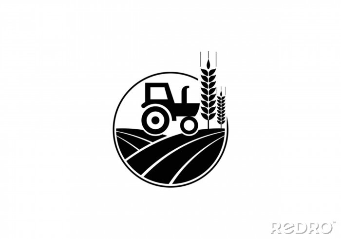 Sticker  Tractor logo or farm logo template, Suitable for any business related to agriculture industries. 