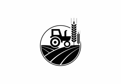 Sticker  Tractor logo or farm logo template, Suitable for any business related to agriculture industries. 