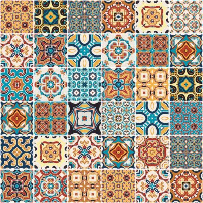 Sticker  Traditional ornate portuguese decorative tiles azulejos.